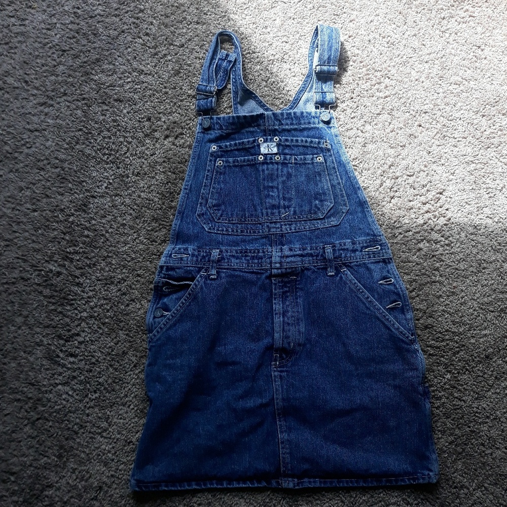 Calvin Klein denim overall dress
